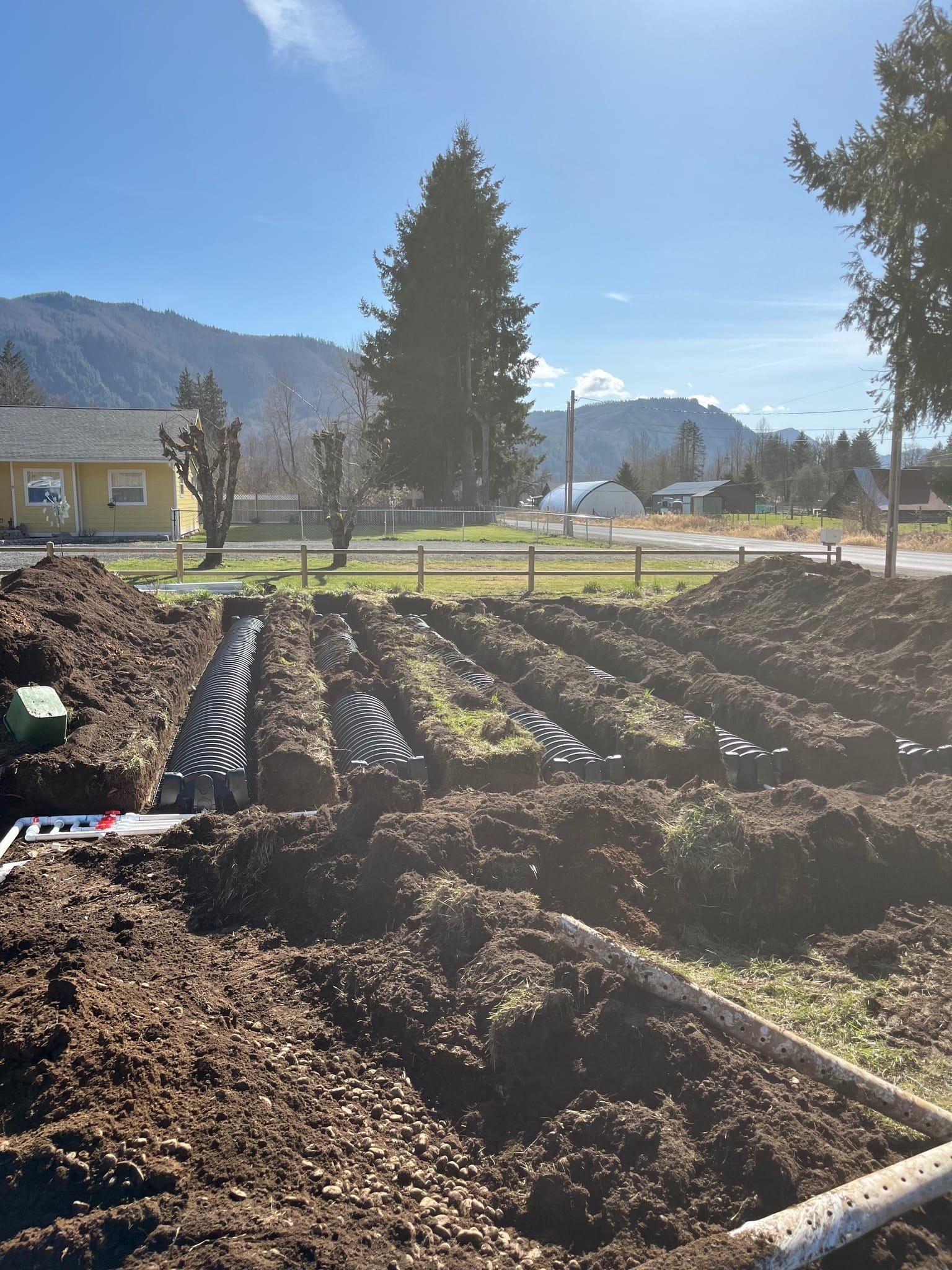 Drain field preparation and installation - Bloomstrom Construction